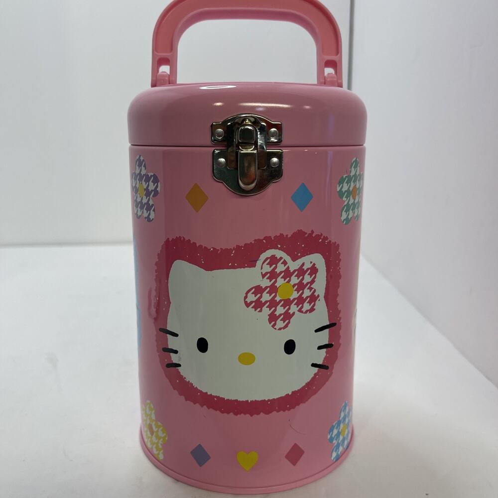 HTF Vintage 1997 Pink Sanrio Character Town Tin Storage Can